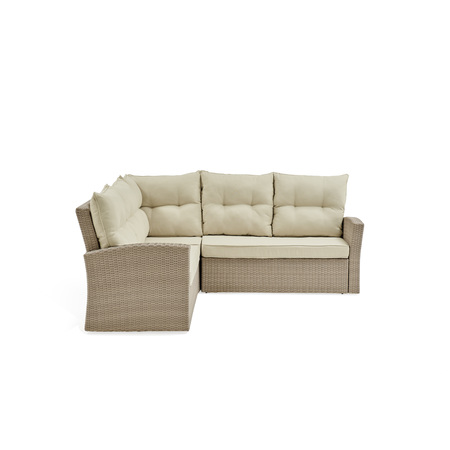 Alaterre Furniture Canaan All-Weather Wicker Outdoor Double Loveseat Sectional Sofa AWWC01335CC